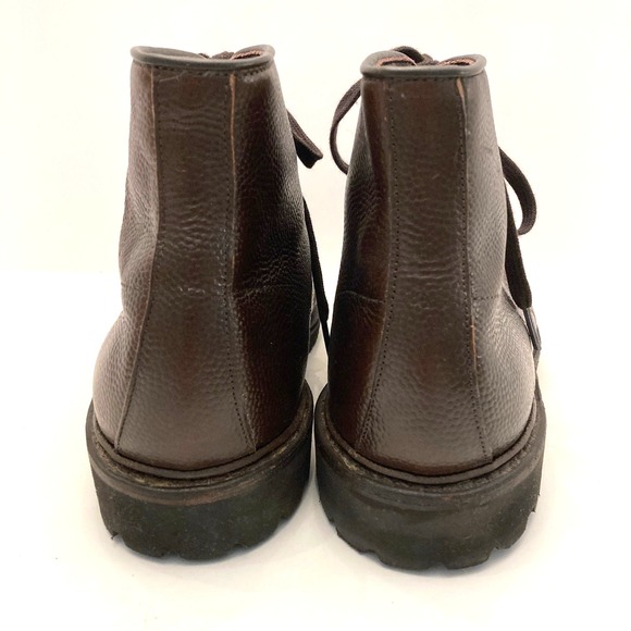 Allen Edmonds Higgins Mill Plain Toe Boot Mens 10 D Brown Pebbled Leather Eyelet - Picture 6 of 13
